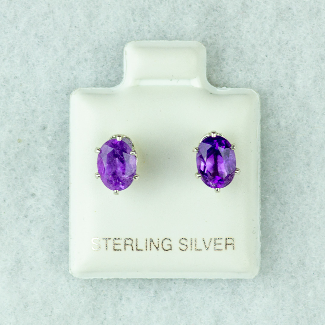 Faceted Marquise Amethyst Earrings