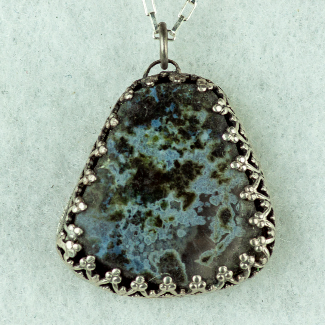 Moss Agate Pendant set in Sterling Silver