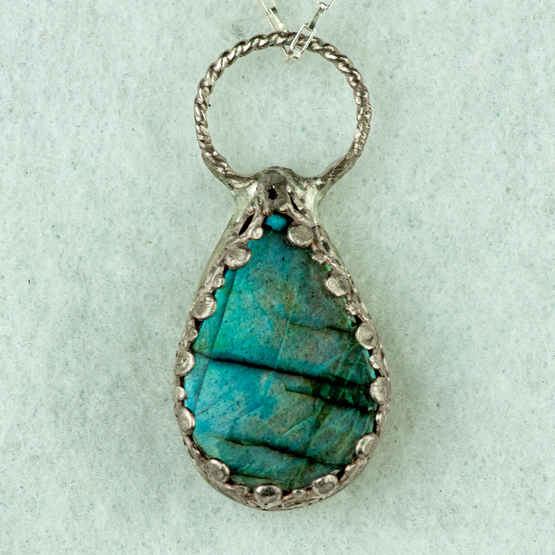 Blue Labradorite Pendant set in Sterling Silver