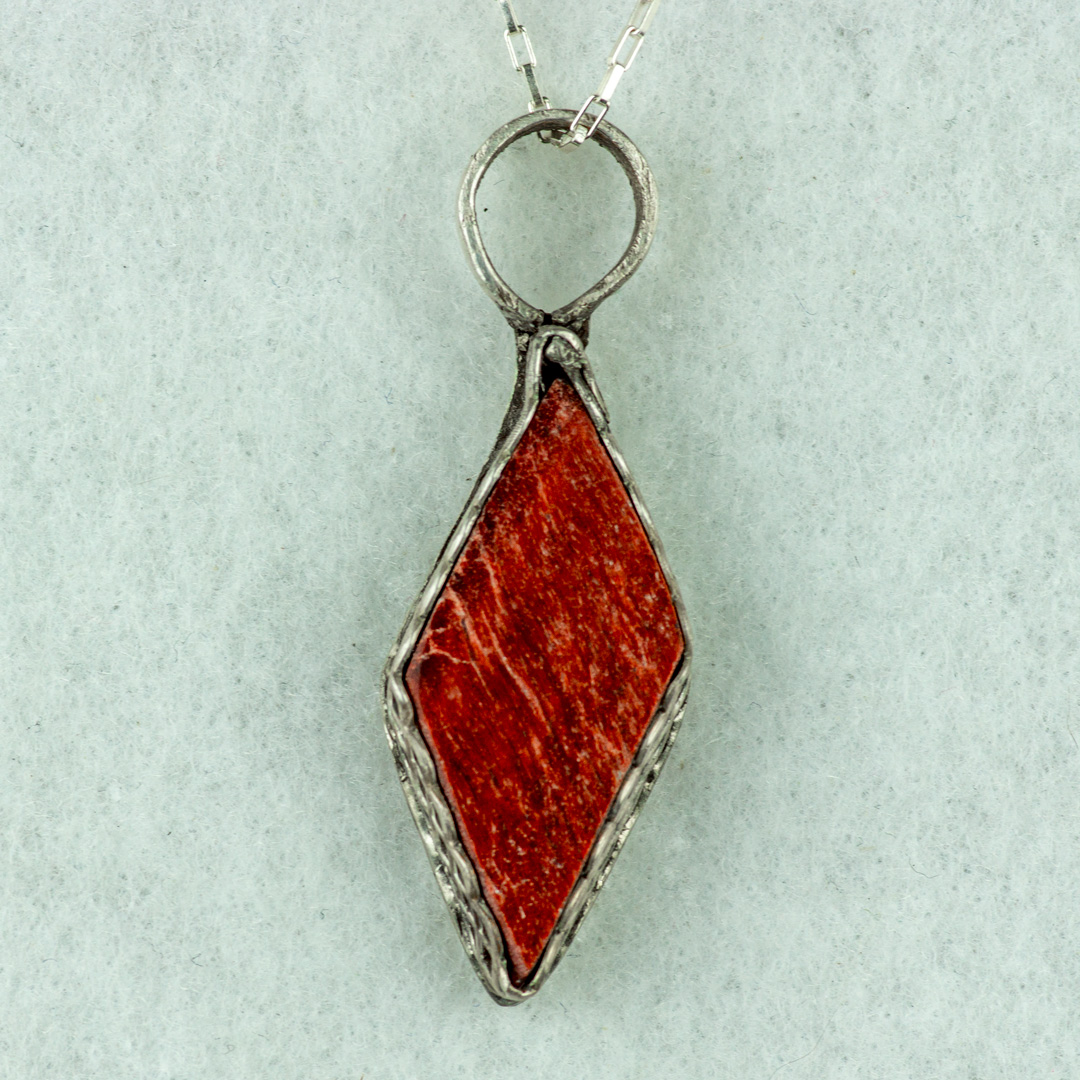Red Tigers Eye Pendant set in Sterling Silver
